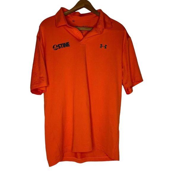 Under Armour Other - Under Armour Men's Orange Polo Shirt Short Sleeve‎ Large Loose Heatgear Golf